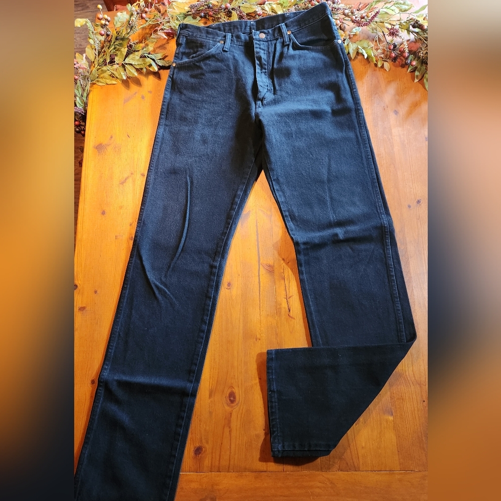 Men's Wrangler Black Jeans Sz 33×38